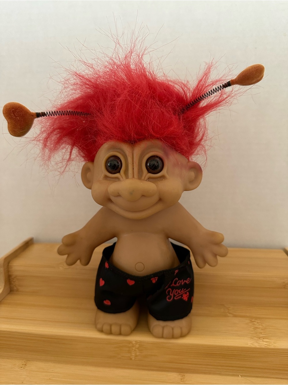 Vintage Valentine Russ Red-Haired Troll Doll with Heart Accent Shorts #11
